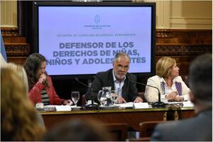 Captura de imagen de la nota "Colectivo de infancias reclama conformación de la Bicameral del Niño". En la foto, Gabriel Lerner durante una reunión de la Comisión Bicameral.