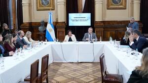 Comisión Bicameral de defensa de los derechos de Niñas, Niños y Adolescentes, presidida por Vilma Bedia y Nicolás Mayoraz. Captura de imagen de la nota.